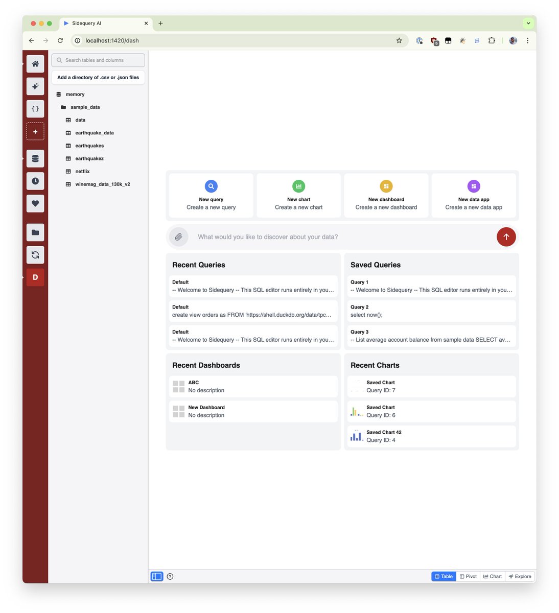 nicoritschel's tweet image. Function over form for @sidequeryai

Productive weekend of dashboard building, in a slightly different sense than usual.  Plenty to tackle still, but it&apos;s looking like a real BI tool!