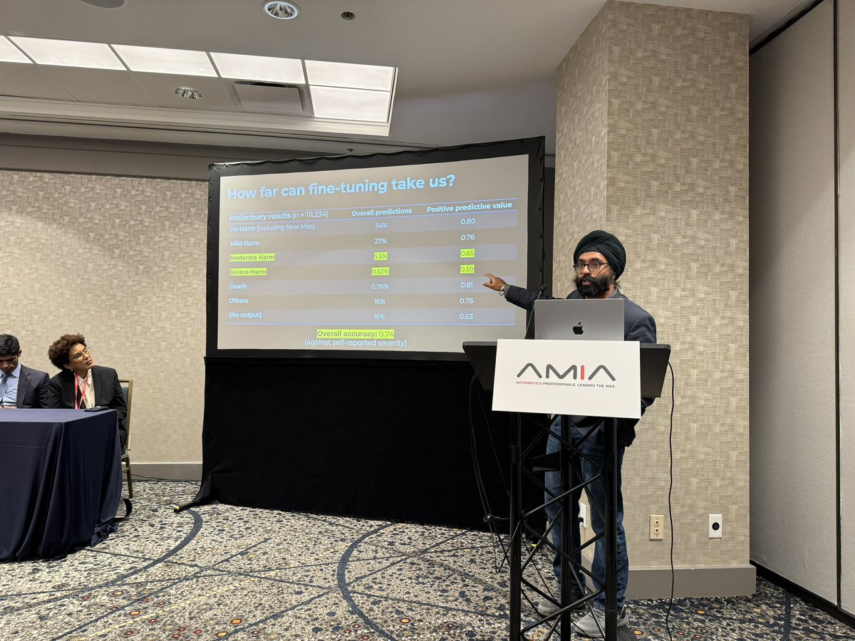 Yuan Luo (@yuanhypnosluo) on Twitter photo How far can fine tuning take us? <a href="/kdpsinghlab/">Karandeep Singh</a> puts numbers into concrete use cases. #AMIA2024 #LLMs #Digitalhealth How far can fine tuning take us? <a href="/kdpsinghlab/">Karandeep Singh</a> puts numbers into concrete use cases. #AMIA2024 #LLMs #Digitalhealth