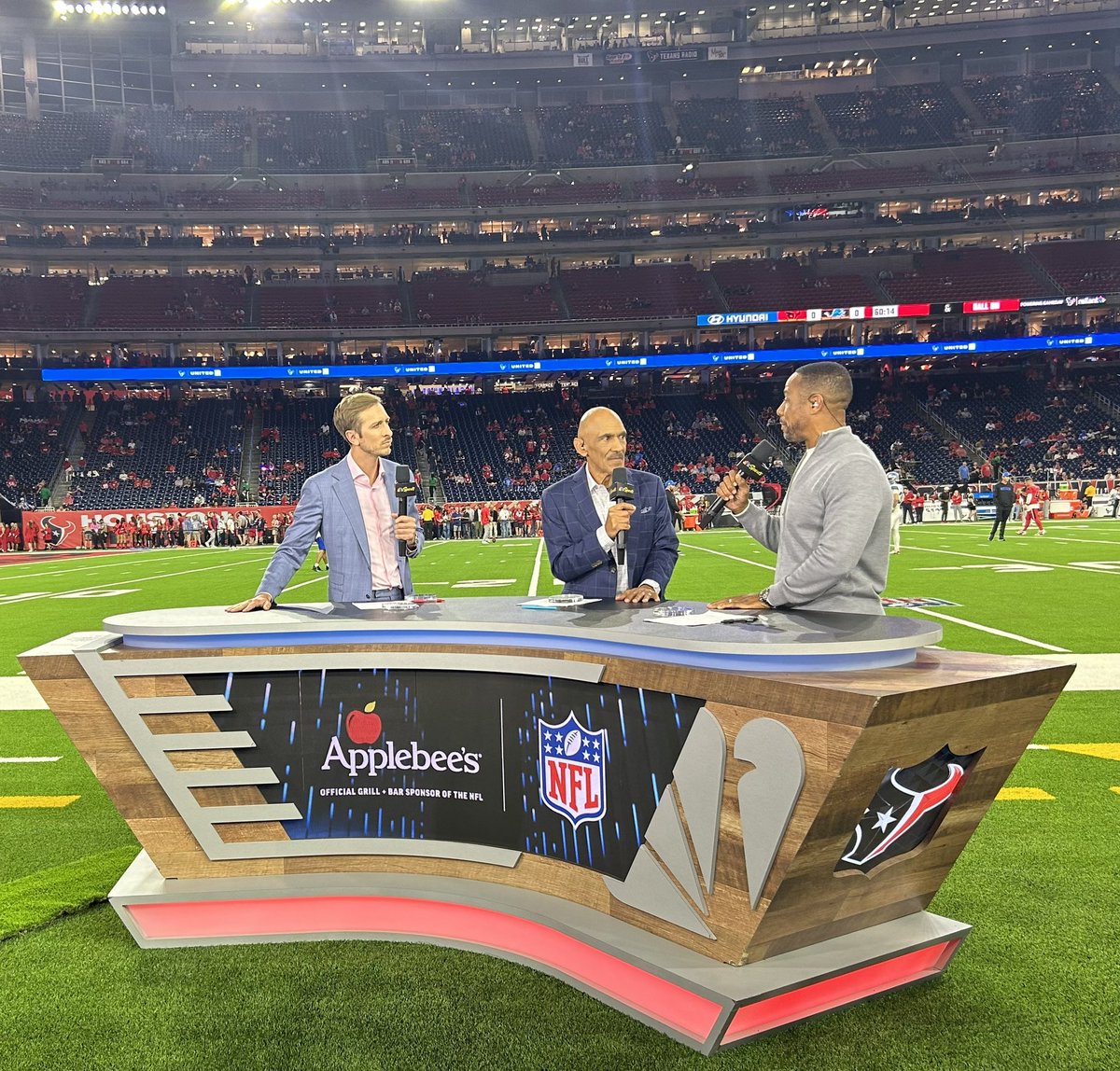 .<a href="/JacCollinsworth/">Jac Collinsworth</a>, <a href="/TonyDungy/">Tony Dungy</a>, and Rodney Harrison report live from NRG Stadium - Football Night in America is live now on NBC and Peacock. 

Lions-Texans coming up next on Sunday Night Football on NBC and Peacock.