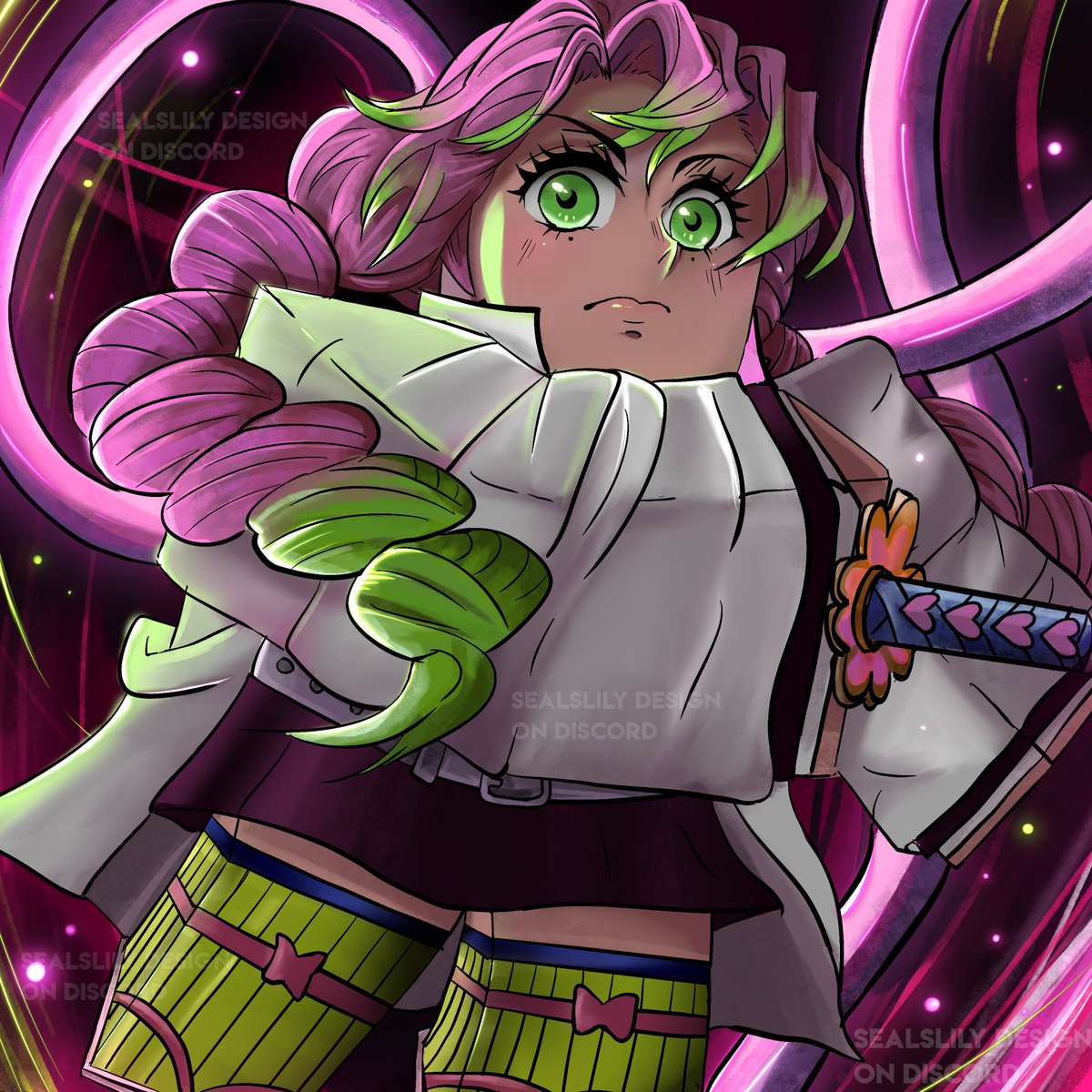 SealsLilyGFX's tweet photo. Demon Slayer Mitsuri Icon for Roblox

Commissions Open! 
Portfolio: https://t.co/CPVAuKzjDR

#Roblox #RobloxDev #RobloxGFX #DemonSlayer https://t.co/oUWtAj6pas