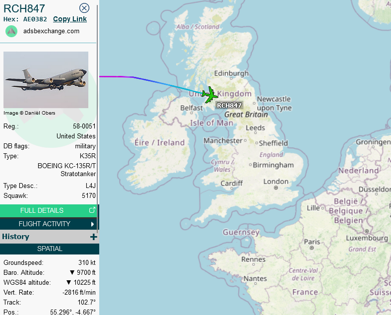 SirListenalot's tweet photo. #More participants involved are #KC135's #BLUE30 (Fairchild) &amp; #BLUE40 (Travis) into Pease and #RCH847 (future #BLUE28?) from Tinker to Prestwick https://t.co/Jrn4Df9GMS