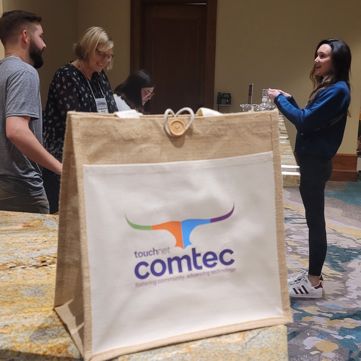 TouchNet's tweet image. The finishing touches are going up for #COMTEC2024 and we can&apos;t wait to host you for the next four days.

Registration desk is open tonight from 6-8pm and opens back up at 7:30am Monday morning. Stop by to get checked in and get your swag bag!

#TouchNet #SanAntonio