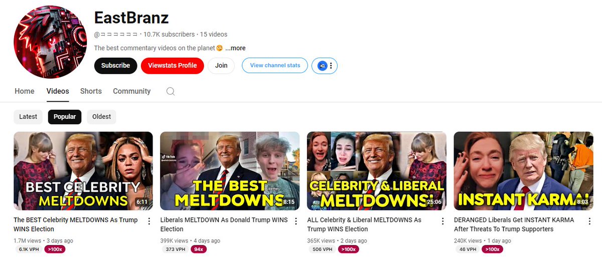 Faceless YouTube Channel Made over $13k in the past WEEK:

Political Commentary Niche 🤵‍♂️

11 videos / month
2,600,000 views a month (so far)
~ $5 rpm (earnings per 1k views)
Channel was started only a week ago. 🤯 Simple commentary videos about politics.

Follow for more. 😎