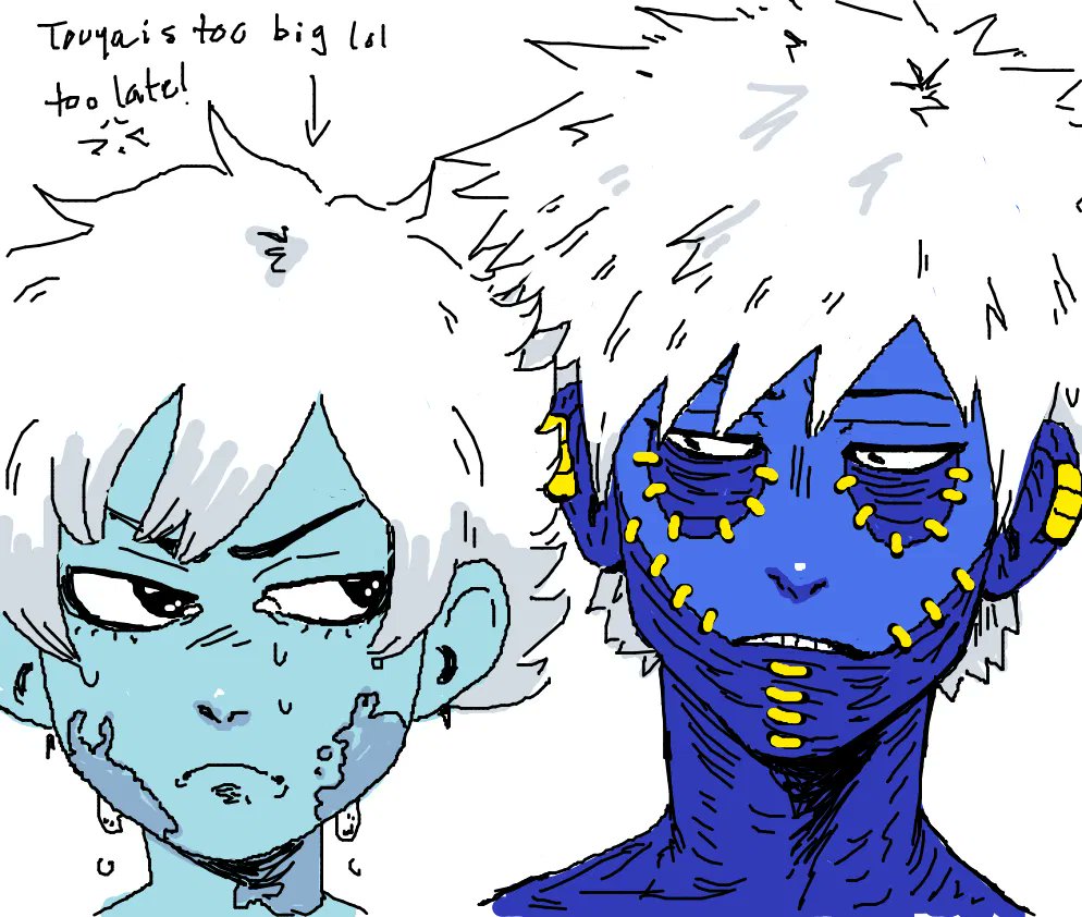 WHO DREW THIS?!?!? Please so I can see if I'm already following you (if no signature I won't assume who the artist is ) HOLY SHIT THIS IS AMAZING, like I was dumbfounded when I opened the inbox PLEASE Touya AND white hair dabi with DABI with GOLD staples? 😭😭❤️❤️❤️❤️🥺🥺🥺❤️❤️