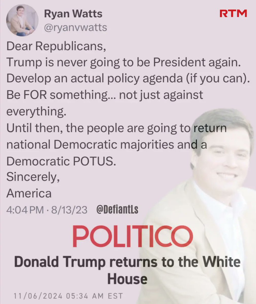 Dear Ryan, Trump is gonna be your president soon.