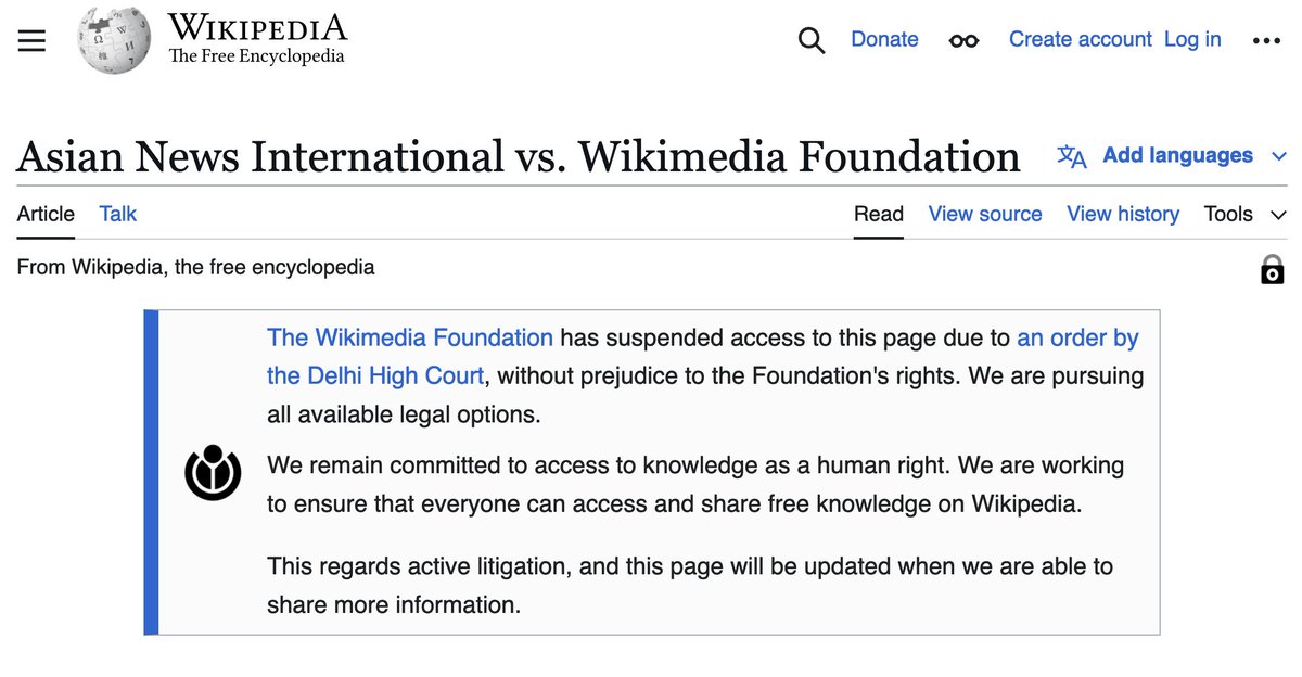 In the latest Signpost:
▸ All about the Indian court case - WMF takes down article, but hasn't shared editors' data (yet)
▸ Admin Elections trial concludes, "a significant step" to reduce admin attrition
▸ Why you should take more photos and upload them
en.wikipedia.org/wiki/Wikipedia…