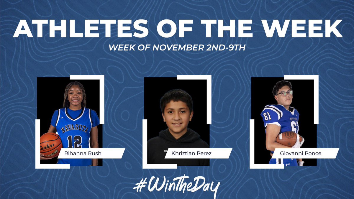 🚨Athletes of the Week🚨
Congratulations to Rihanna Rush, Khriztian Perez, and Giovanni Ponce‼️
#WinTheDay🐍🔵⚪️
