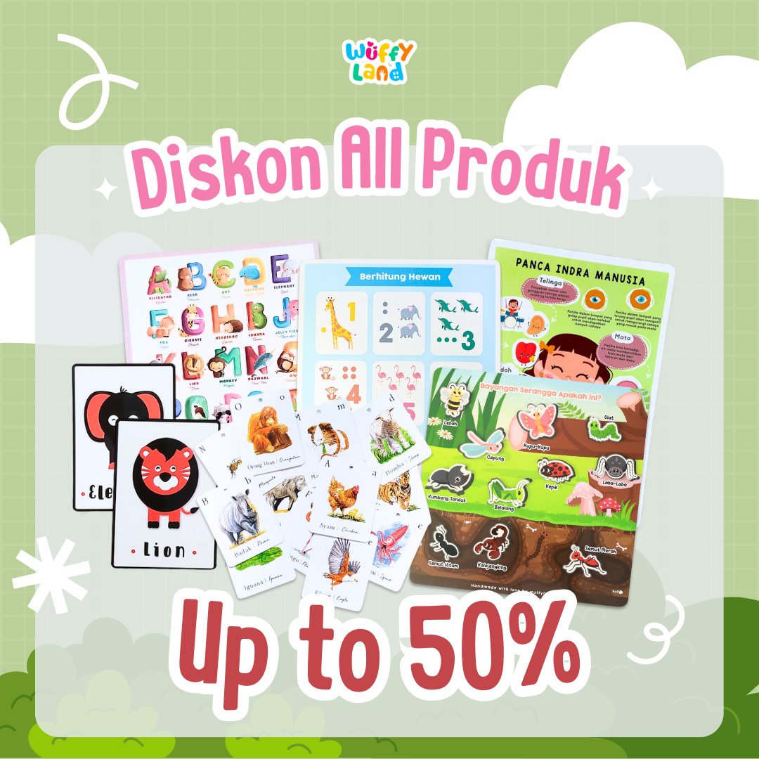 wuffyland's tweet photo. Jangan lewatkan momen 11.11! Beli bundling produk edukatif Wuffyland dengan harga super hemat, buat waktu bermain anak makin seru &amp; bermanfaat! 🌟 Yuk, cek sekarang sebelum kehabisan! https://t.co/EuoVIPzIZt

 #Wuffyland1111 #twinsdate https://t.co/CqvSrJdRAY