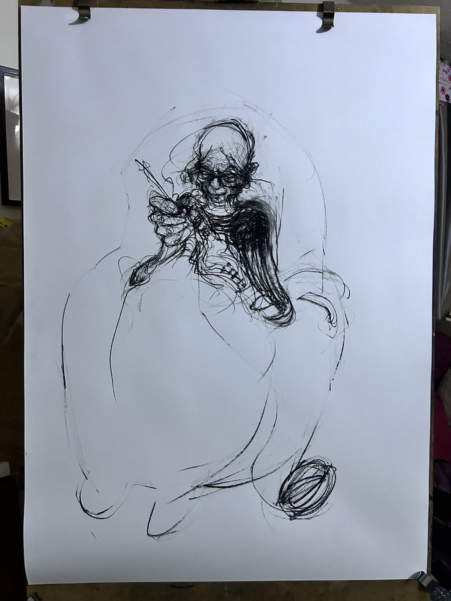 10-11-24 
84 x 59cm
#drawing #charcoal #crochet #wool #blanket #thelivingroom