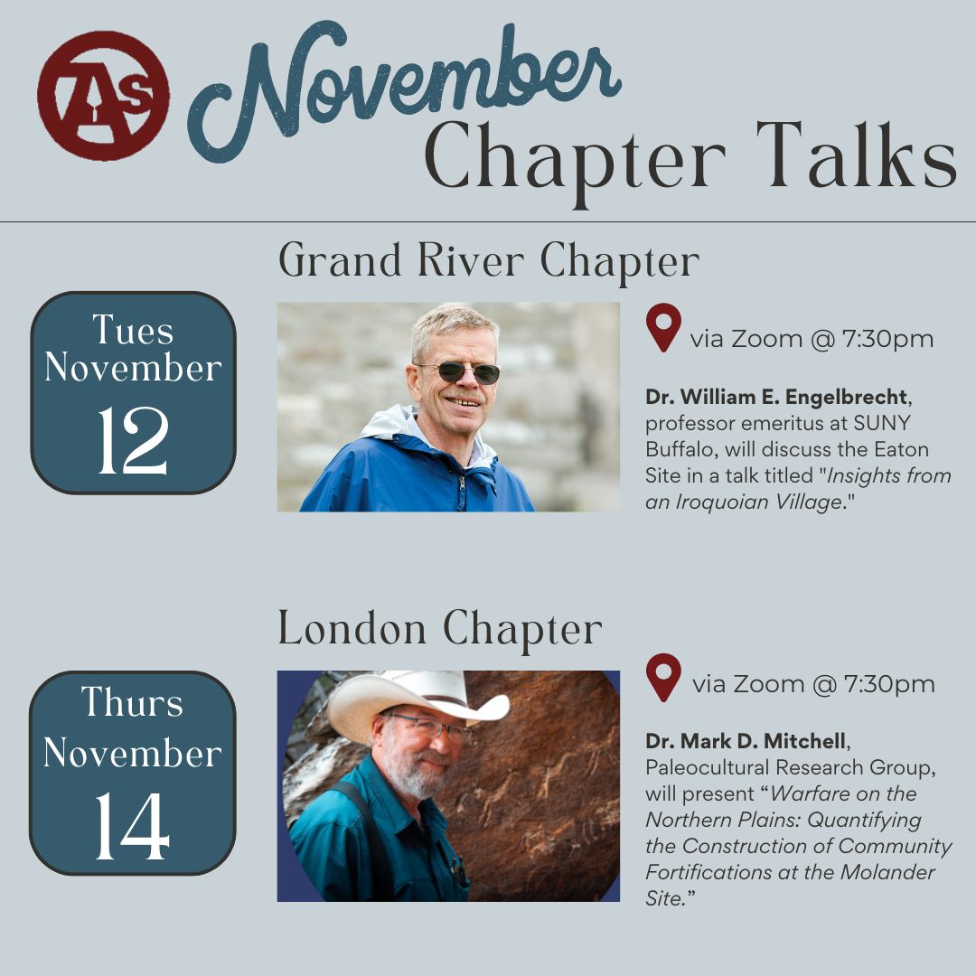We have another exciting week coming up with two OAS Chapter talks via Zoom! The Grand River Chapter will host Bill Engelbrecht on Tuesday, November 12th @ 7:30pm and the London Chapter will host Mark D. Mitchell on Thursday, November 14th @ 7:30pm.