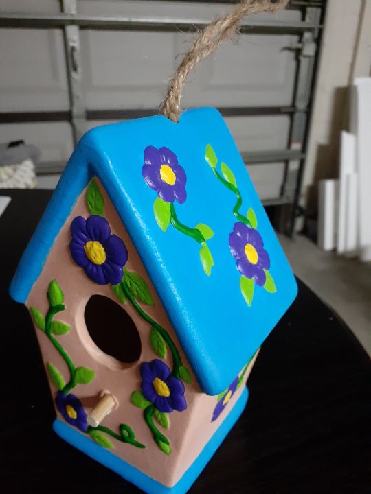 LucysMultiverse's tweet photo. Art of the Day: "Hand painted ceramic birdhouse". Buy at: https://t.co/pbfo7xSKFL https://t.co/zKLXfdngbe