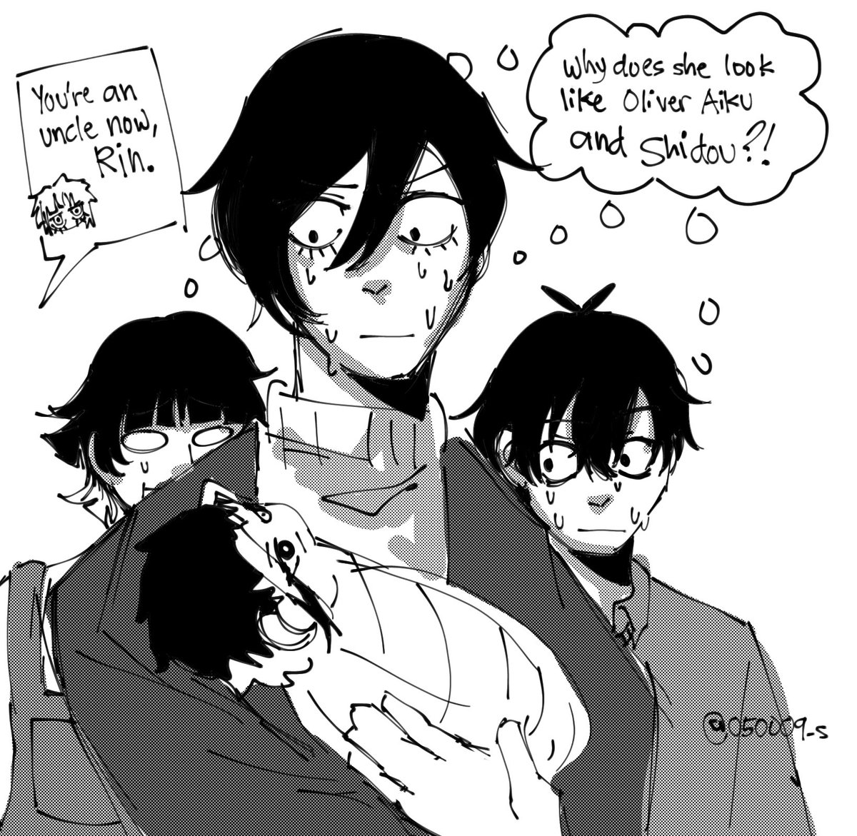 uncle rin 🥳🥳🥳 congratulations ill start drawing pregnant aiku now
