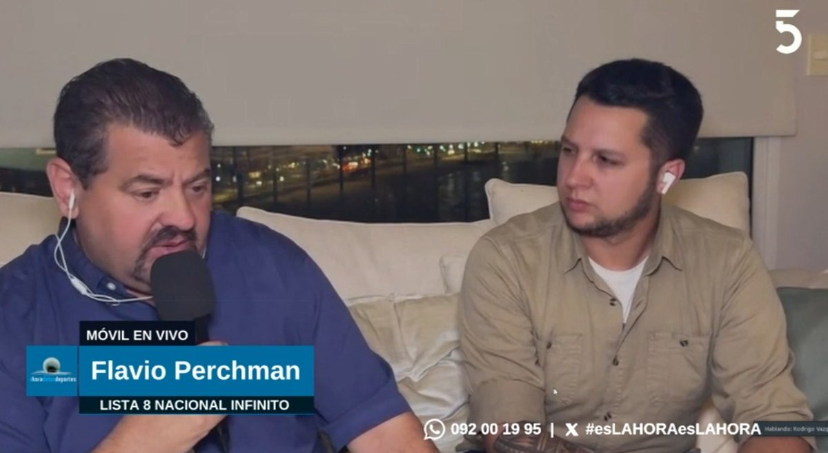 El móvil de <a href="/RodriVazquez95/">Rodri Vázquez</a> con Flavio Perchman, candidato a Vicepresidente de <a href="/Nacional/">Nacional</a> por la Lista 8, Nacional infinito. #esLAHORAesLAHORA