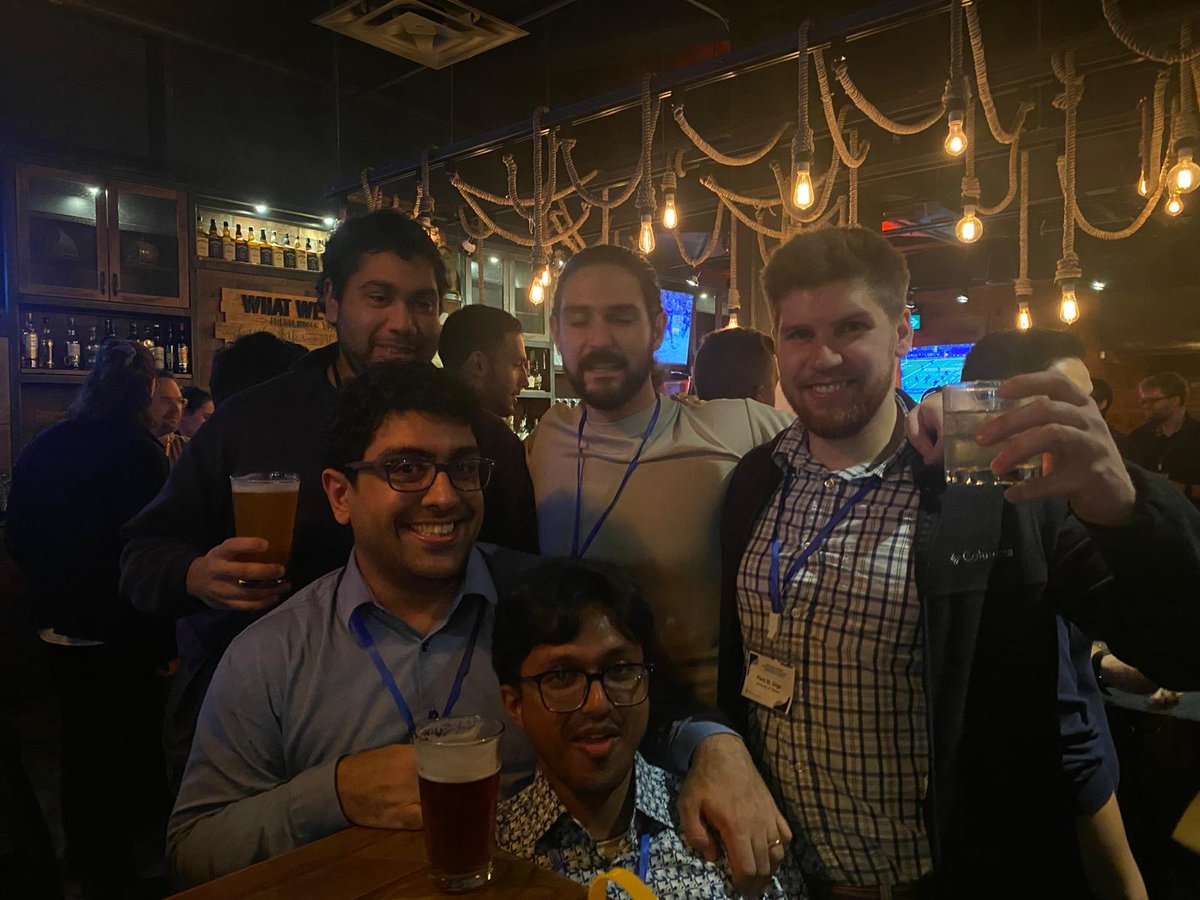 <a href="/TheNewmanLab/">Steve Newman</a> had a fun time <a href="/qomsboc/">QOMSBOC 2024</a> 2024. Thanks <a href="/diaogroupNYU/">Diao Lab</a> for her valuable feedback and a shout out to <a href="/arefvaezghaemi/">Aref vaezghaemi</a> for winning best oral presentation @ Piers for best poster. Celebrations continued thereafter. Big thanks to @RousseauxGroup for being a great organizer!