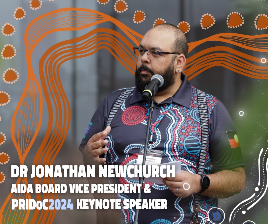 Excited to announce Dr Jonathan Newchurch as AIDA's keynote speaker for #PRIDoC2024!

Join us for his keynote presentation to learn strategies that are being adapted to expedite the acquisition of Kaurna as an #intergenerational #language.

PRIDoC program: aida.eventsair.com/pridoc-2024/co…