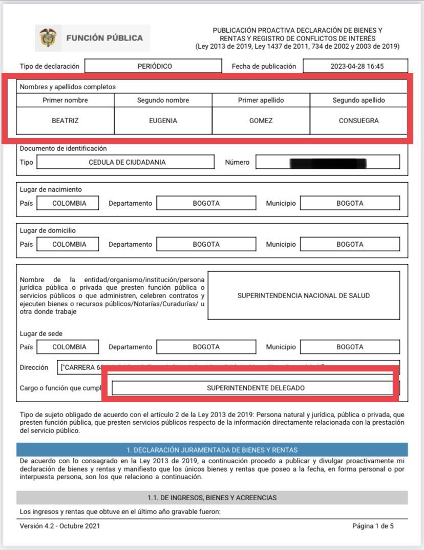 Danielbricen's tweet image. 2. La pareja sentimental del ministro de salud Guillermo Alfonso Jaramillo fue nombrada como superintendente delegada de salud.