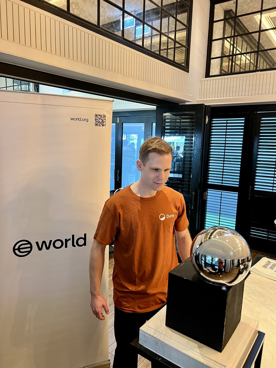 The <a href="/worldnetwork/"></a> Orb is live at #DuneCon2024. Come verify your World ID today!