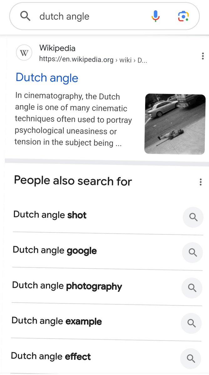 When you google "dutch angle," the search results come tilted 😎