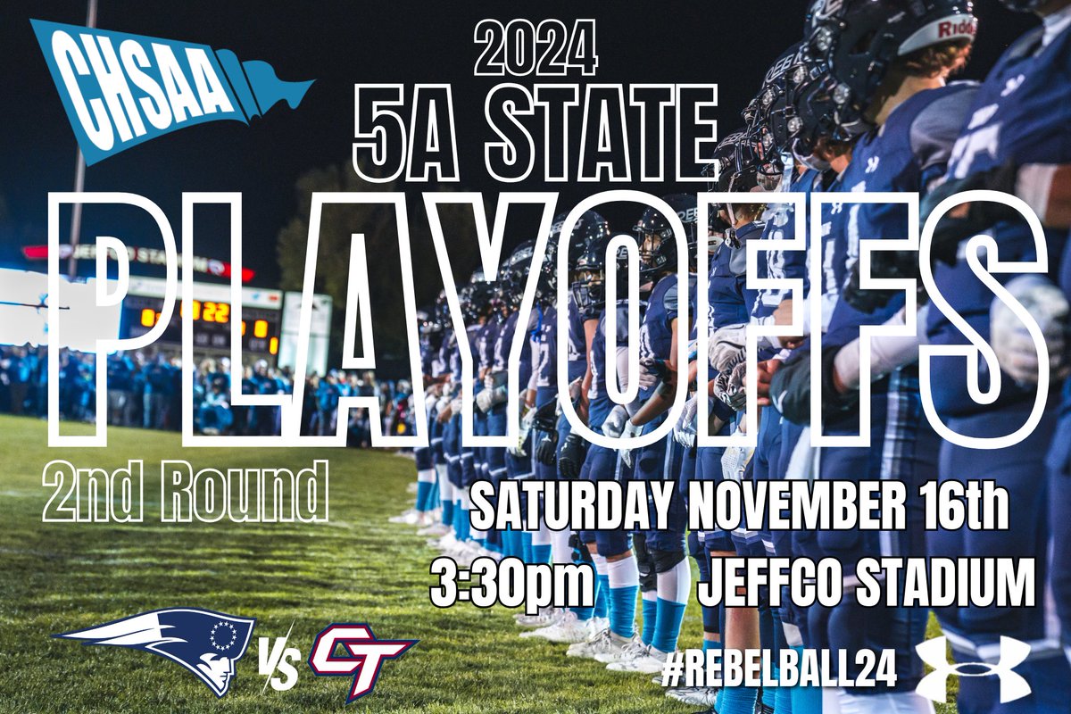 See you Saturday afternoon! <a href="/CHSAA/">CHSAA</a> <a href="/JeffcoAthletics/">Jeffco Athletics</a> #CoPreps #Rebelball24