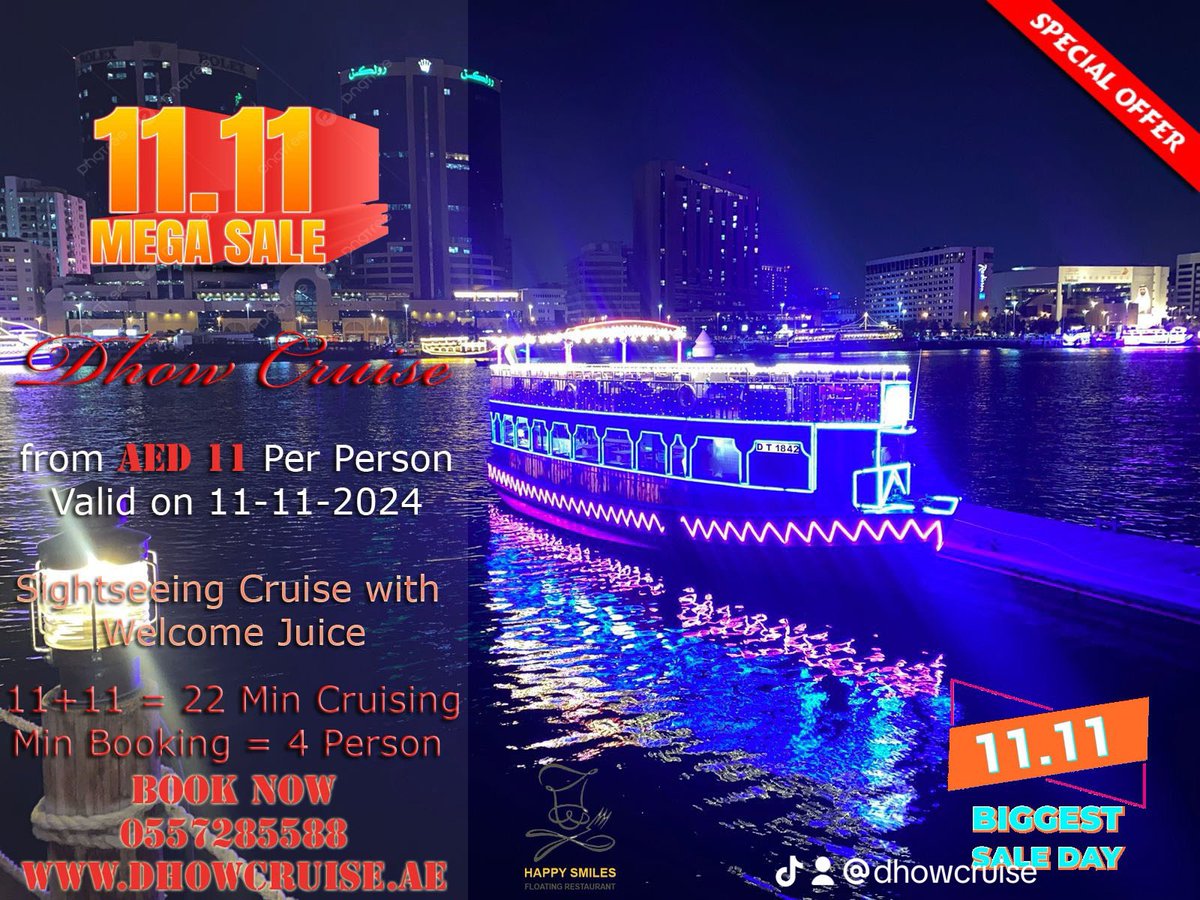 msarirkhan's tweet photo. Dhow Cruise from AED 18. Book now 0557285588 or https://t.co/NMgtDRvQlt https://t.co/A7KO7Wo2V3