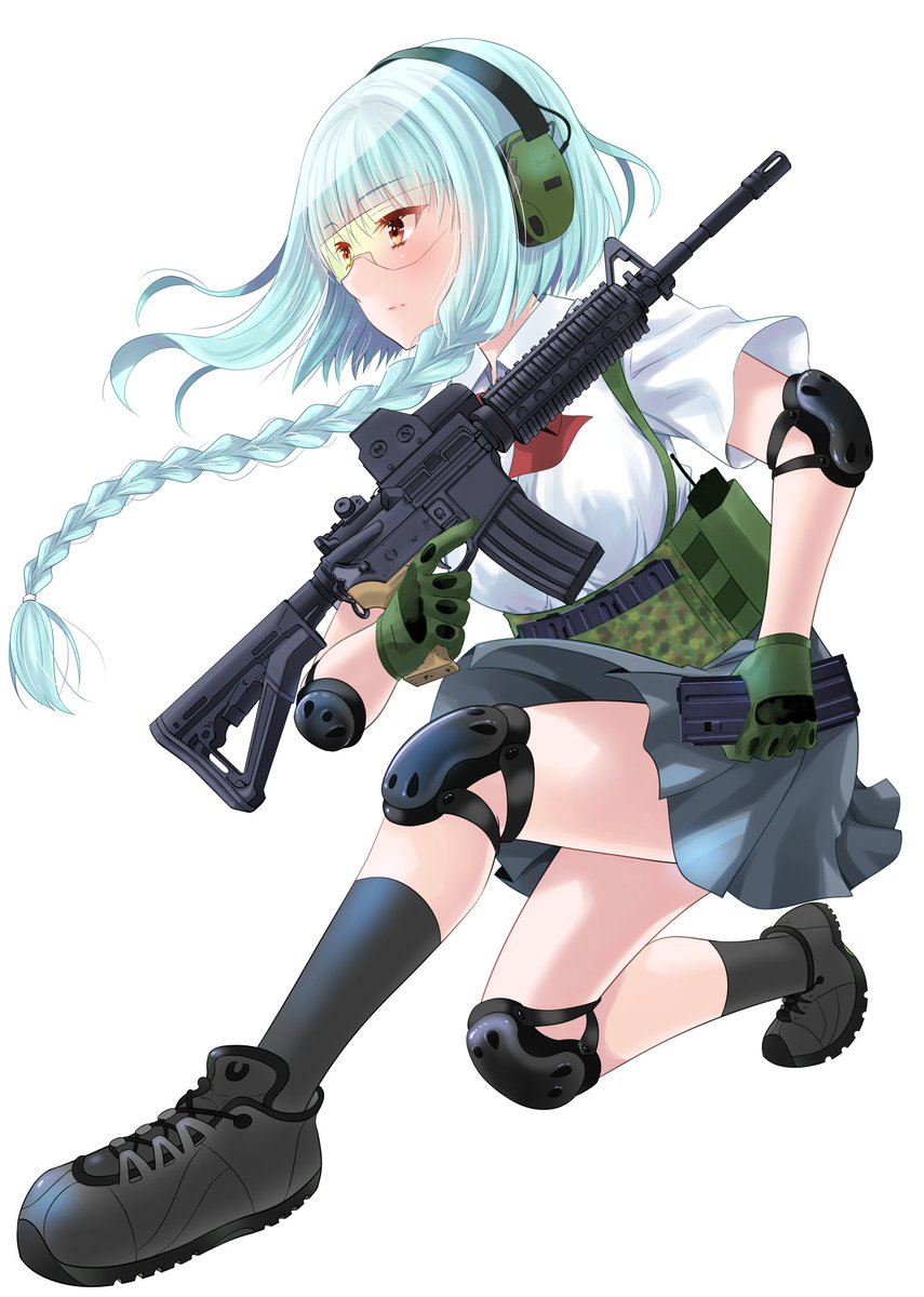 錦木千束 「#いい銃の日昨日のサバゲー楽しかったぁああ!千束の銃初出しでヒットとれました!弾」|うおぬまゆうのイラスト
