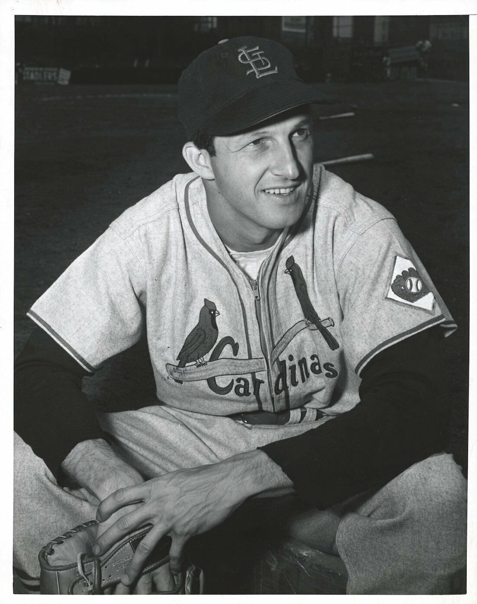 AugieNash's tweet image. #OTD 1943 - At the age of 22, Stan Musial wins his first MVP award.

Stan had a .357 batting average with 220 hits, 48 doubles and 20 triples... and he ONLY struck out 18 times in 701 plate appearances! #STLCards