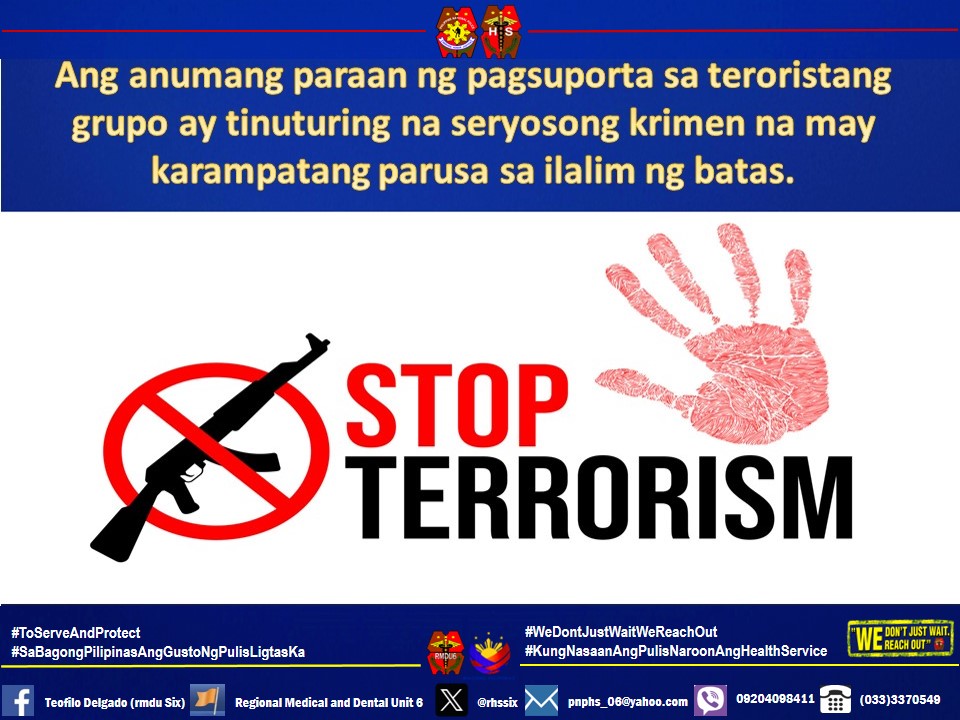 rhssix's tweet photo. ANTI-TERRORISM FINANCING

#WeDontJustWaitWeReachOut
#KungNasaanAngPulisNandoonAngHealthService
#SaBagongPilipinasAngGustoNgPulisLigtasKa
#ToServeAndProtect https://t.co/KHecsdE1aS