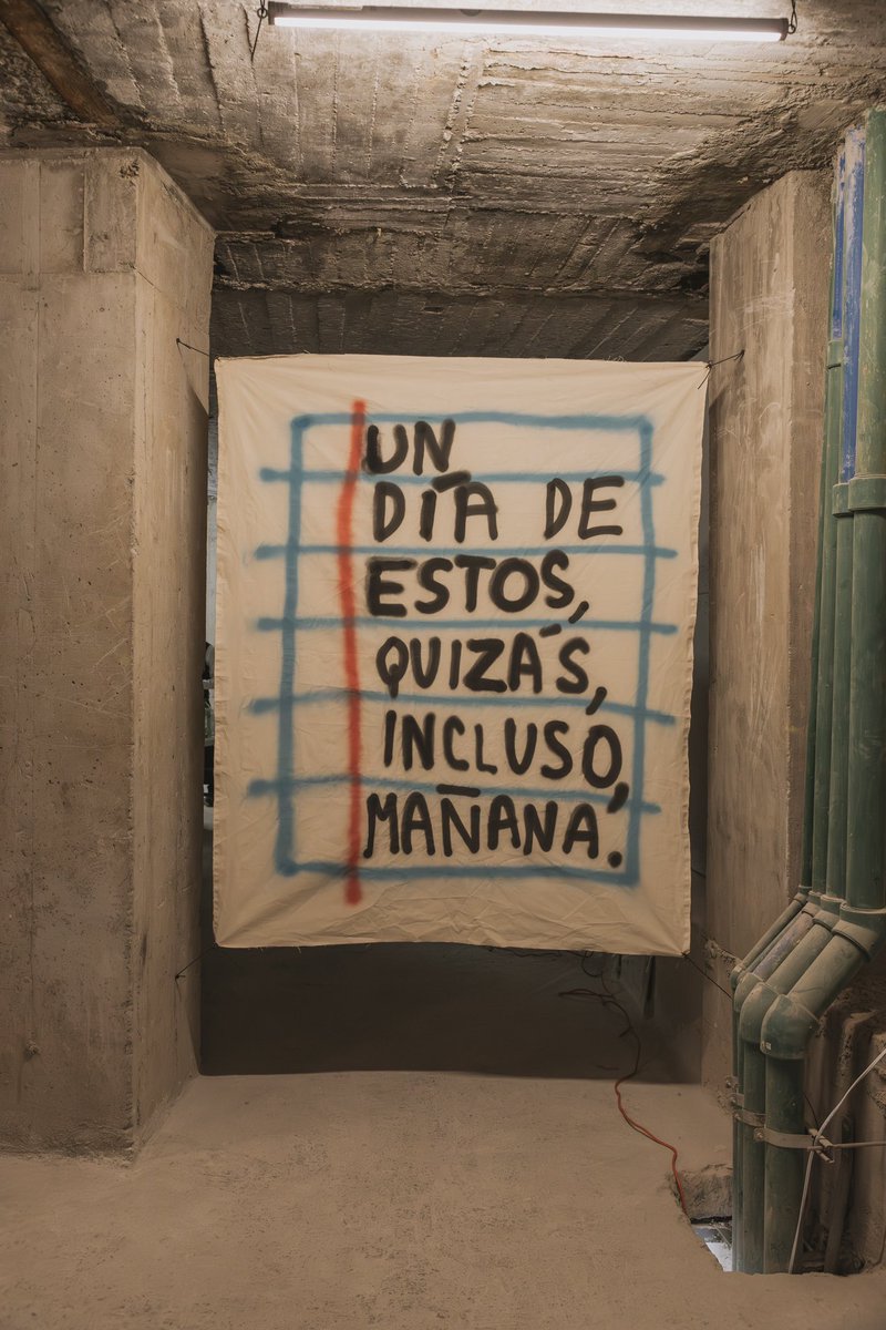 Fig. 1: “Un día de estos, quizás, incluso, mañana.” (Aerosol sobre tela)