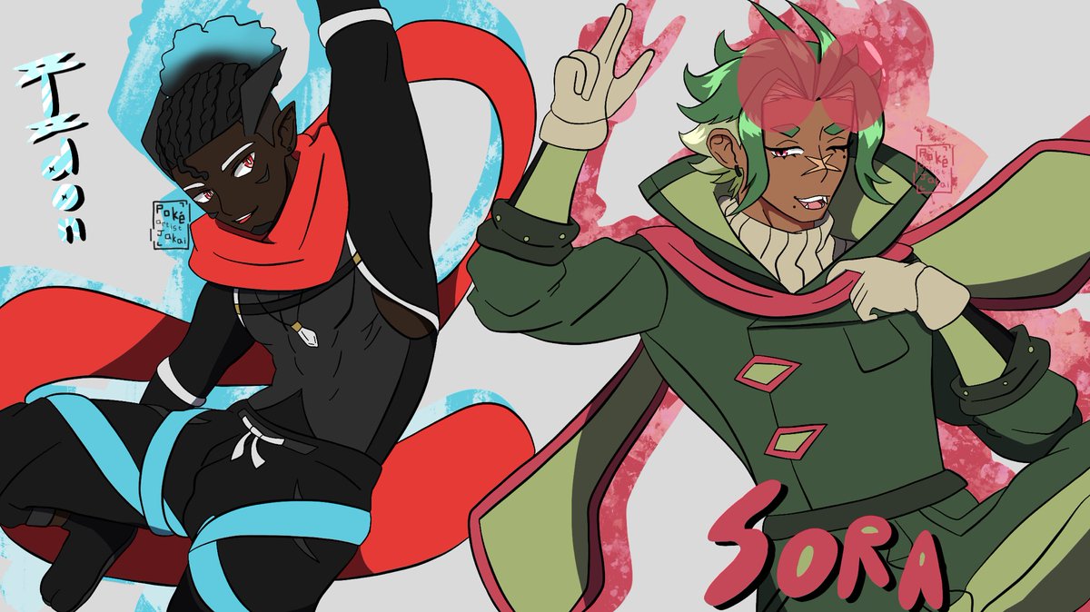 His design is so cool, it inspired me to finally update my shiny greninja gijinka 

Sora belongs to <a href="/slowbrews/">brew 🏄‍♂️</a>