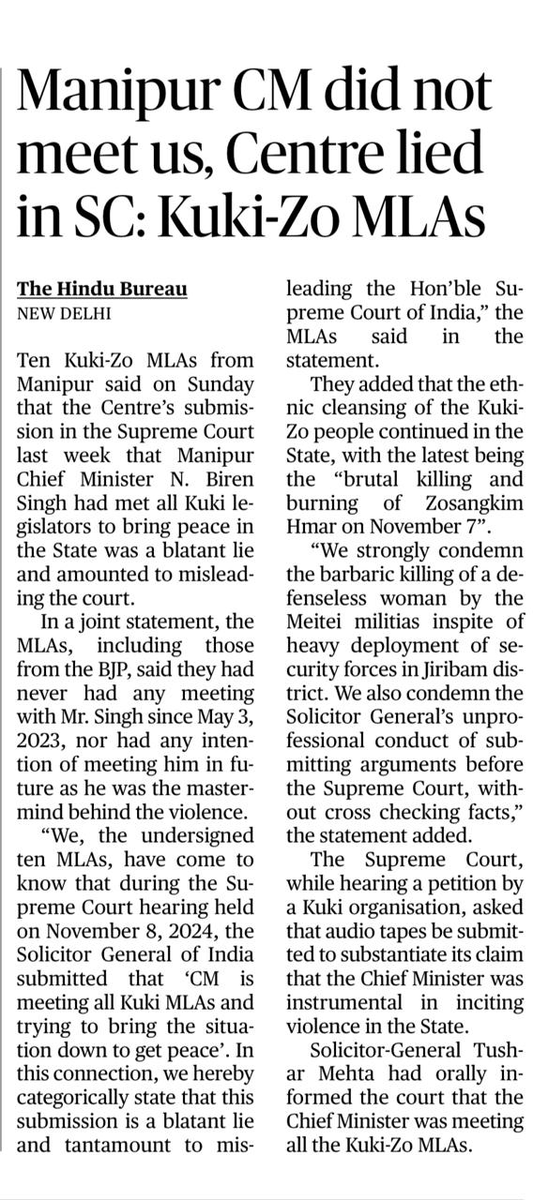SushantSin's tweet photo. The ball is now in the SC's court. What happens when the union govt lies about Manipur in the highest court of the land? https://t.co/j1Ctj2eczM