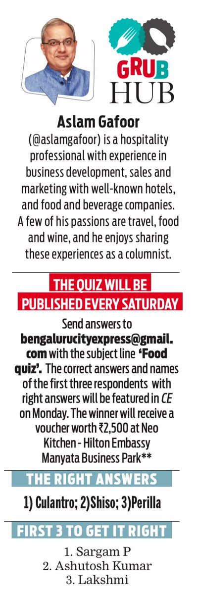 The correct answers and winners of this week’s #Grubhub quiz