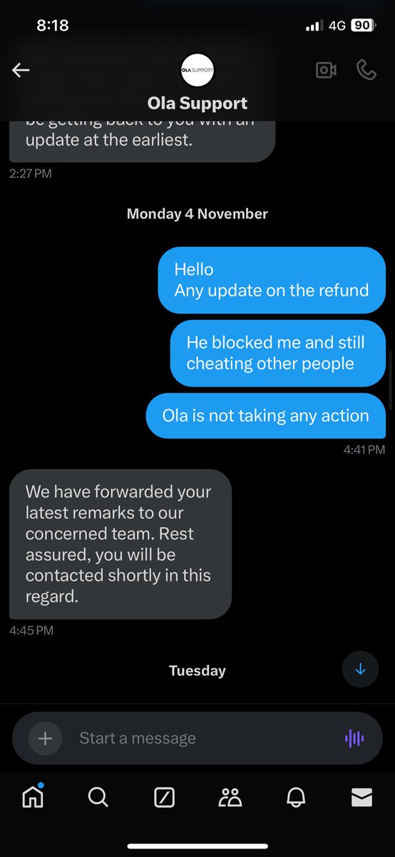 egraj89's tweet photo. @Olacabs customer service is broken. Same auto generated message from 15 days and no one cared to contact me to resolve the problem and the emotional distress is taking a toll. #olafails #ola https://t.co/86MTjtrlPd