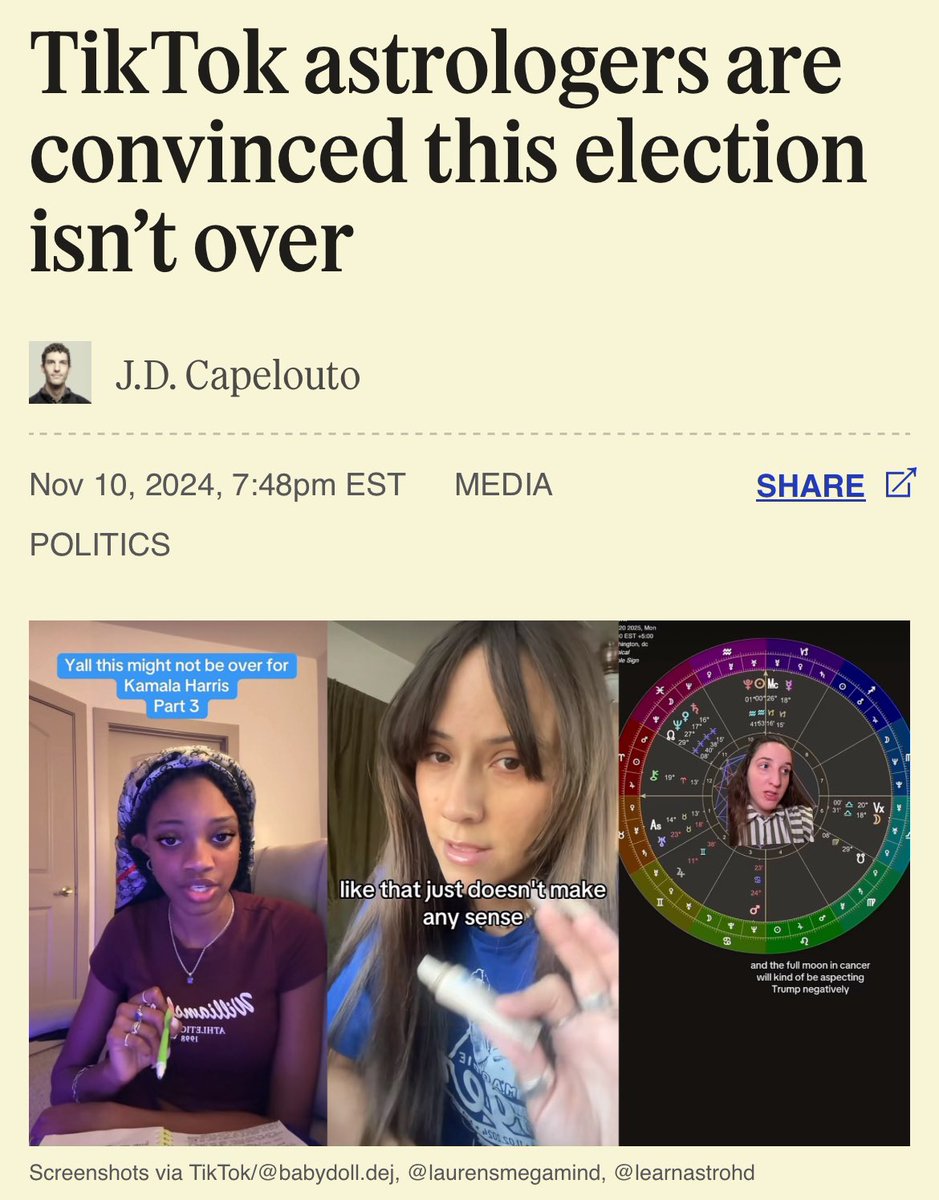 jdcapelouto's tweet photo. went down the TikTok political astrology rabbit hole https://t.co/kSY9FY0XdK
