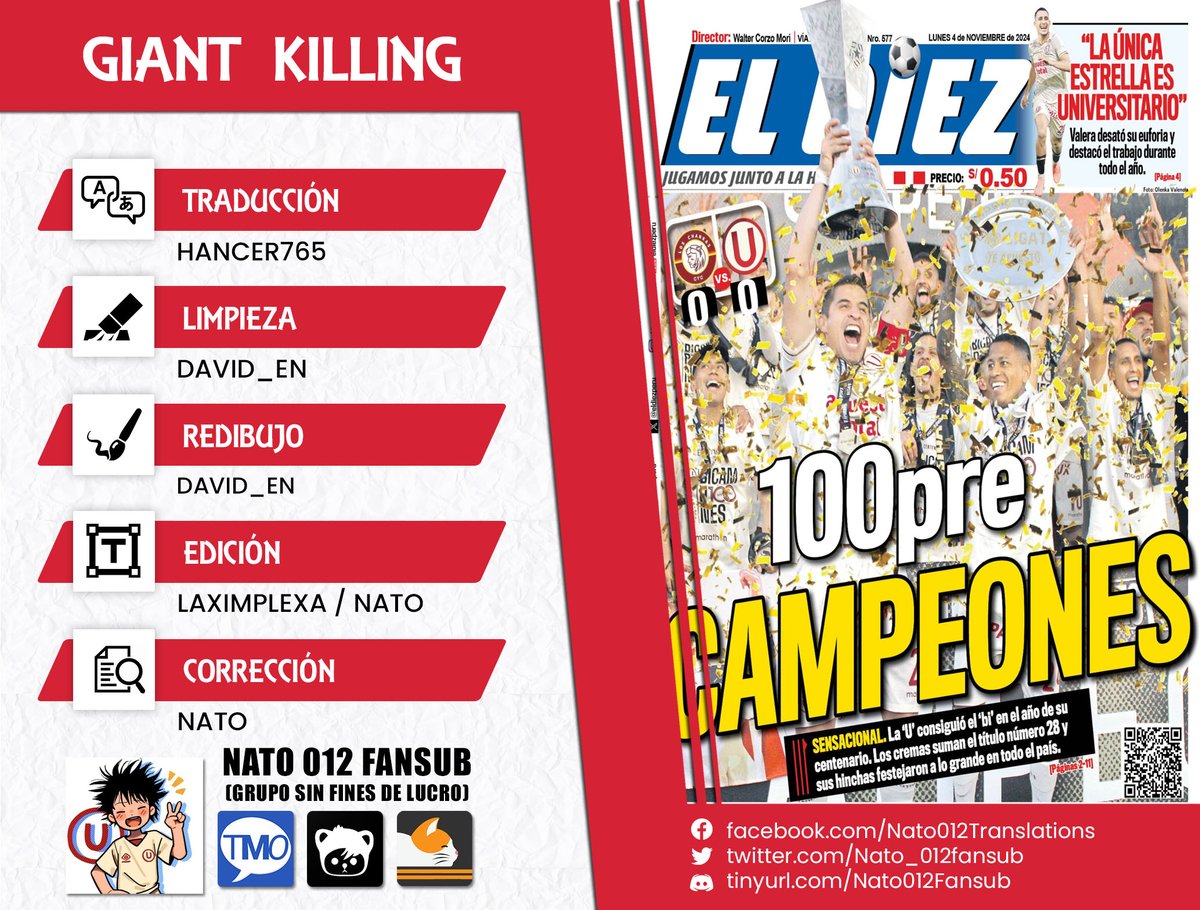 Nato_012fansub's tweet photo. Se acabaron las celebraciones y volvemos con Tsubaki en la Copa Asia ⚽️ Este capítulo viene gracias a #David_EN, #Hancer, #LaXimplexa y #Nato.
GIANT KILLING 512
Disponible: https://t.co/o7szSE7hb3 https://t.co/kqBqygcGCt