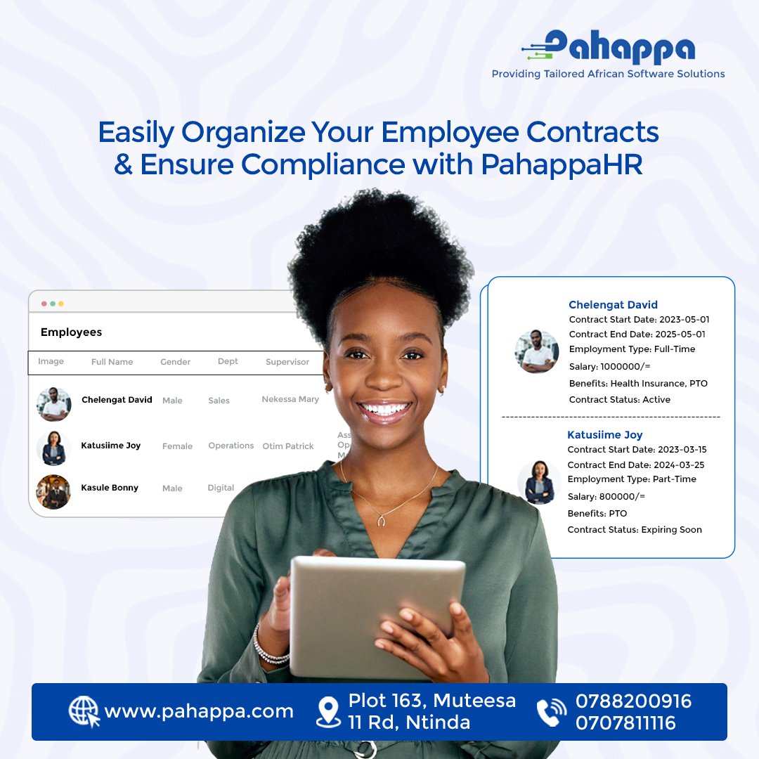 PahappaLtd's tweet photo. Efficiently manage employee contracts and stay compliant with PahappaHR! 

Visit https://t.co/IyyyP8LZjE to schedule a demo today!   

#humanresource #pahappaHR #pahappa https://t.co/0fREVElfjC