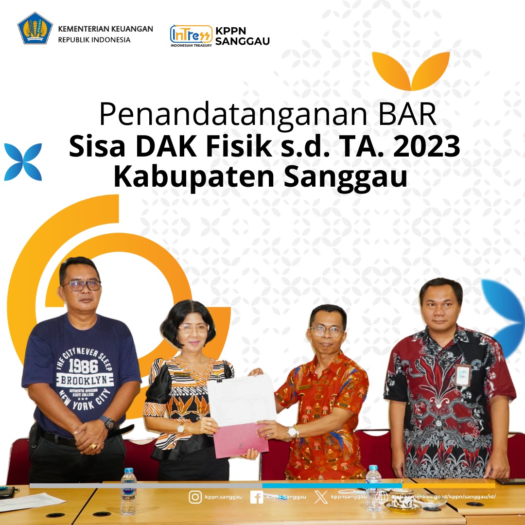 kppnsanggau's tweet photo. Telah dilaksanakan kegiatan rekonsiliasi sisa DAK Fisik yang masih terdapat pada RKUD Pemerintah Daerah. Sisa dana DAK Fisik tersebut selanjutnya dapat digunakan oleh Pemda terkait sesuai ketentuan PMK Nomor 25 Tahun 2024. 
-------------------
© KPPN Sanggau 2024 https://t.co/QVjKujYhyd