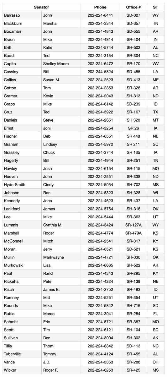 realannapaulina's tweet image. Phone your Senator and tell them who YOU want them to vote for majority leader!