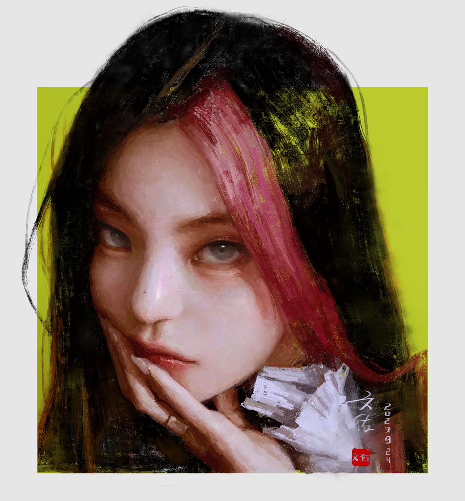 The truth is, I've done five drawings of yeji since last year. This is the first one.