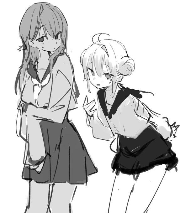 何かの立ち絵描いてる～～🤭🤭🤭🤭
どっち好き??? 