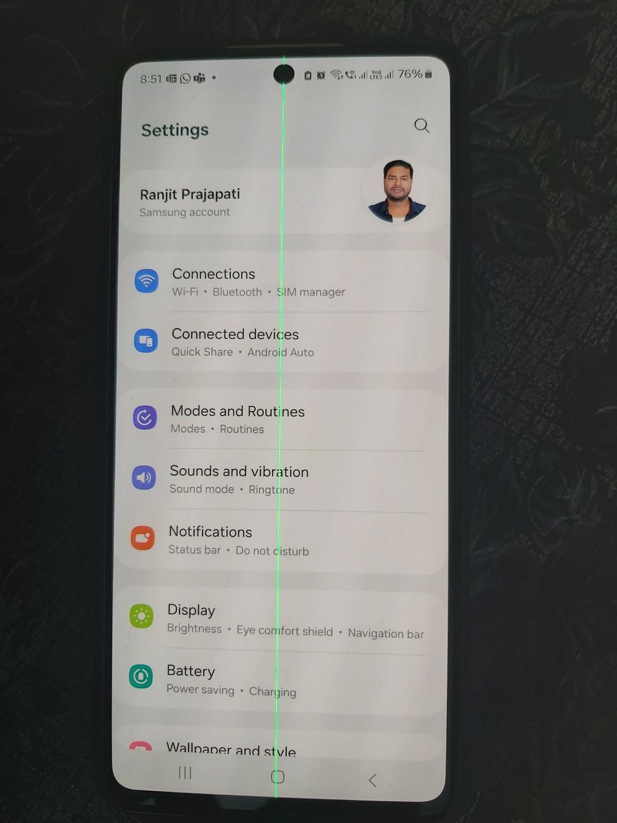 ranjitkprjapati's tweet photo. @nikhil76067 @SamsungMobile @SamsungIndia I am facing green line issue on my Samsung Galaxy A73 phone for the last 3 days. When I checked with service centre they asked me to pay Rs8600 for display replacement. My phone 2 yrs older only. Samsung should consider replace it without any charges.@SamsungIndia @SamsungMobile https://t.co/VloAyLtMFr