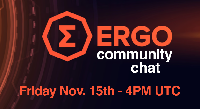 ergo_platform's tweet photo. Want to have a casual and open community chat with the likes of @ERG_Glasgow @NeuralYogi @shishirpai @chepurnoy @armeanio @DanielTetsuyama @tmr_erg @rustinmyeye @cannon_qq @HQ3r_erg @Luivatra @sigmanaut @crypto_quokka @sisyphuspush @pixelfromergo @CheeseEnth @Alisovsky @cafebedouin @jmeta @Richard77462983 @RealisticClock @SupGeometry @wasHAPInen @stevemalexander @pgr456...and everyone else in the community? 

Friday, Nov. 15th - 4pm UTC

Join the Zoom (cameras off is fine)!
Meeting ID: 954 3704 1424
Passcode: 705788