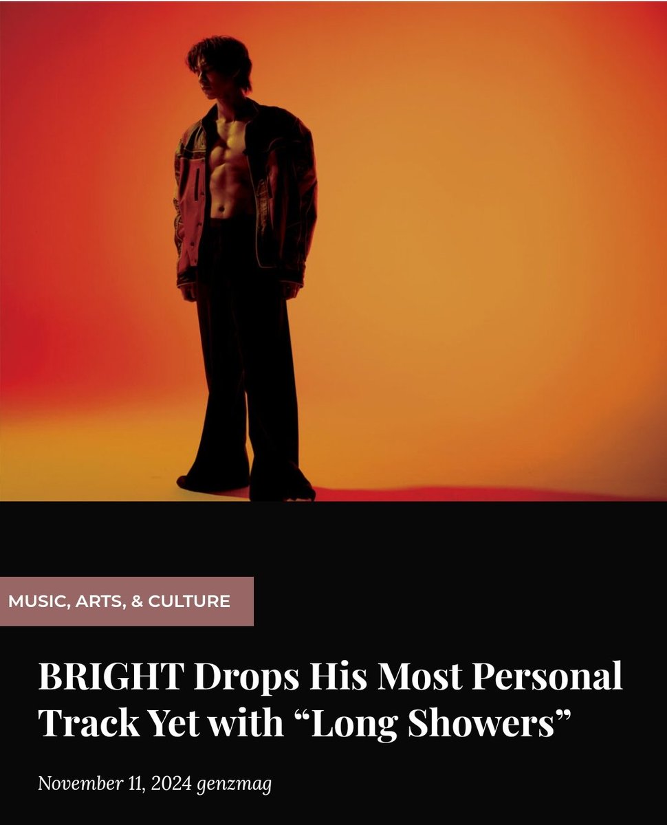 BVC_Streaming's tweet photo. [ ARTICLES UPDATE ] - 11.11.24

BRIGHT Drops His Most Personal Track Yet with “Long Showers”

ARTICLE : GenZ Magazine
🔗 https://t.co/2RDKKw0uC2

#LongShower
#bbrightvc https://t.co/XshTHFno1J