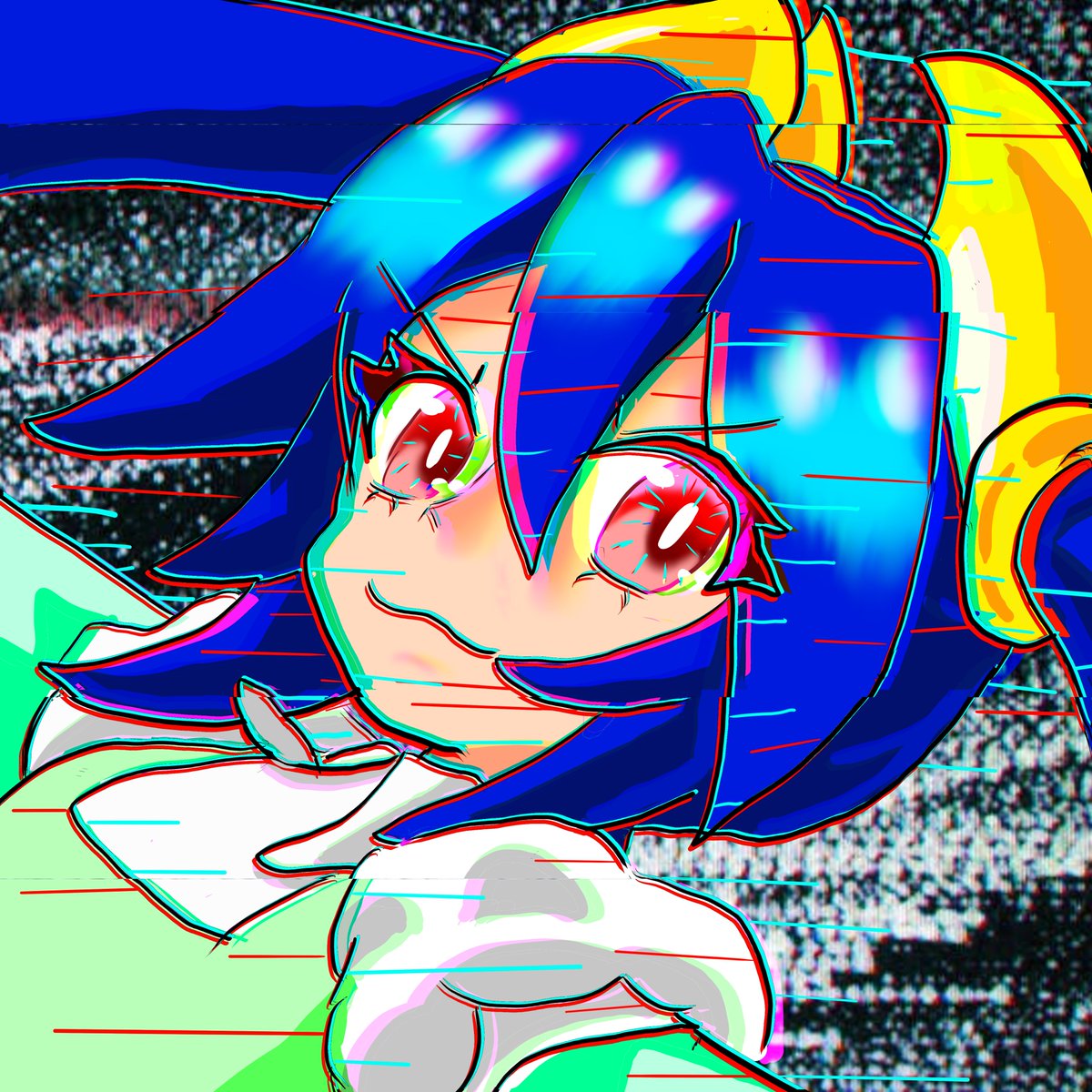 BakaRainbow's tweet photo. Oh also here's a closeup for my new oc glitch maid. Just felt good about this art https://t.co/dosJtAy3g4