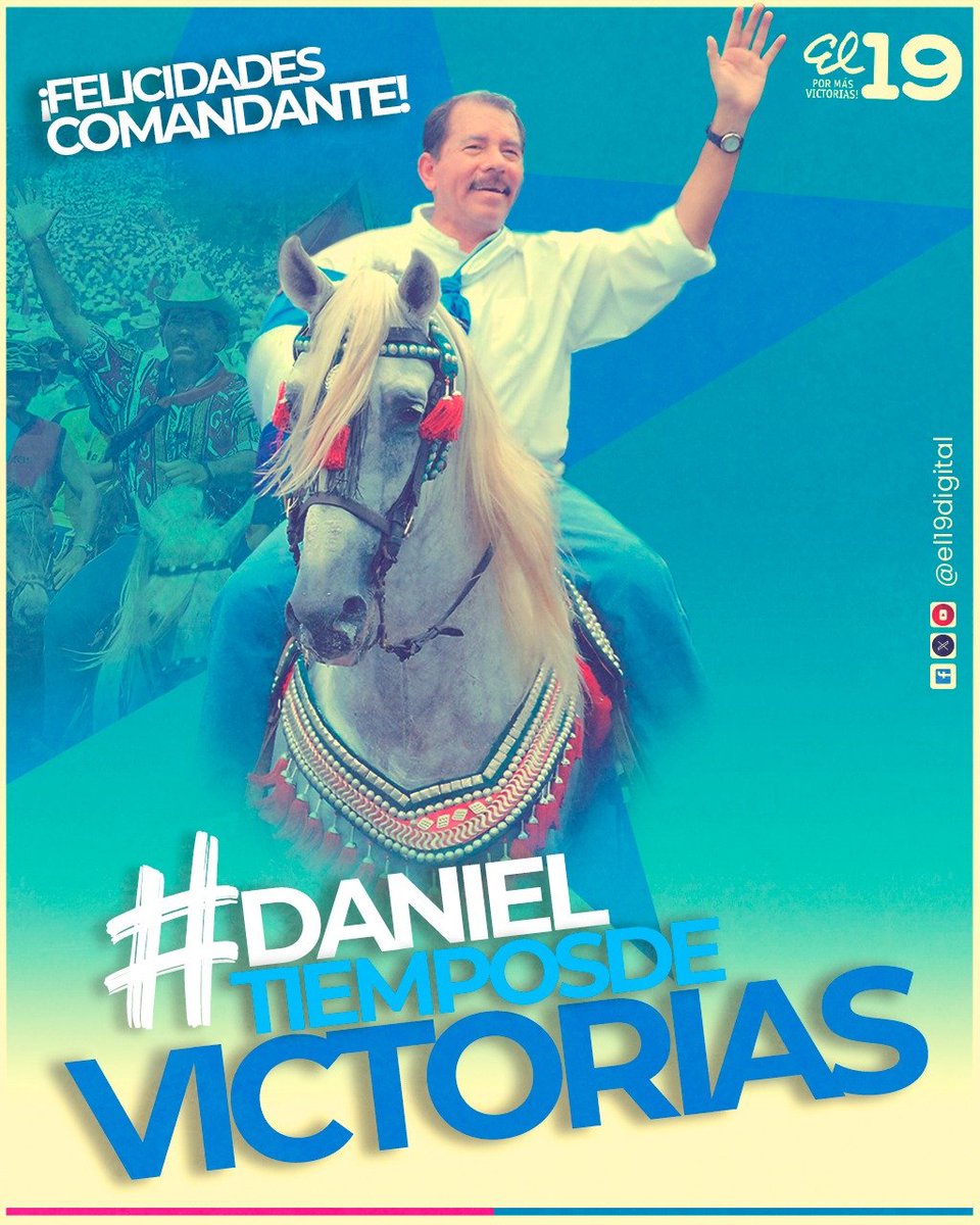 el19digital's tweet photo. 79 años de historia, de lucha y de victorias. Celebramos con orgullo la vida de nuestro Comandante Daniel Ortega, un símbolo de esperanza, unidad y progreso para todos. ¡Sigamos adelante, siempre firmes, siempre fuertes! 

#DanielTiemposDeVictorias

#Nicaragua https://t.co/NghCorAZkT