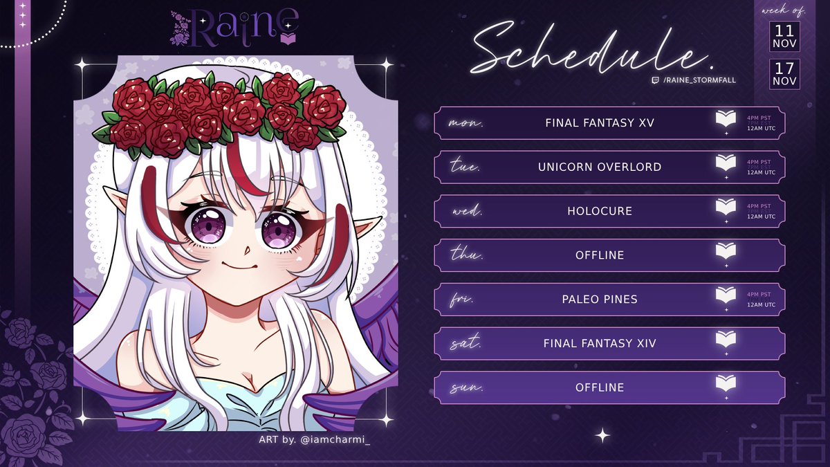 Raine_Stormfall's tweet photo. I am finally not sick anymore so I'm back!! I'll be out of town later in the month so I wanna stack as many streams as I can into the next couple weeks! https://t.co/XXKBiX5hFk