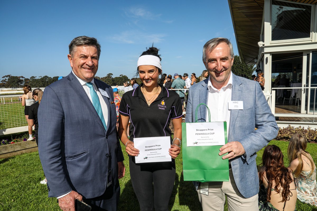 Melbourne Racing Club (@melbracingclub) on Twitter photo A job well done.
Thanks to <a href="/RacetrackVets/">RVS | RacetrackVetServices</a>, the hard work of strappers did not go unrecognised at last weekend's Sportsbet Peninsula Cup.
<a href="/mattlaurierace/">Matt Laurie Racing</a> | <a href="/GregEurell/">Greg Eurell</a> | <a href="/Em_spartaracing/">Emma-lee Browne</a> A job well done.
Thanks to <a href="/RacetrackVets/">RVS | RacetrackVetServices</a>, the hard work of strappers did not go unrecognised at last weekend's Sportsbet Peninsula Cup.
<a href="/mattlaurierace/">Matt Laurie Racing</a> | <a href="/GregEurell/">Greg Eurell</a> | <a href="/Em_spartaracing/">Emma-lee Browne</a>