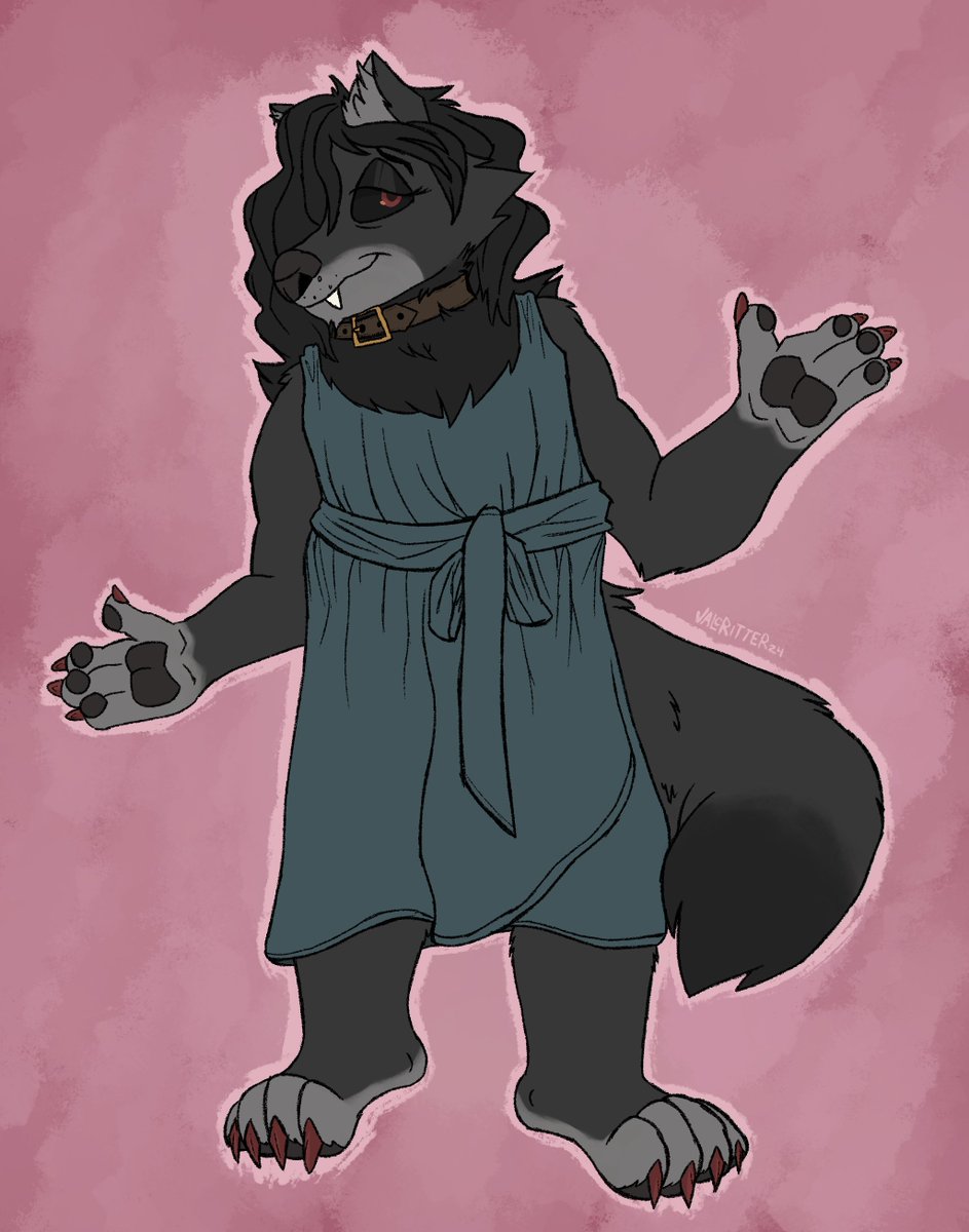 wanted to draw my wolf sona in a dress so I did :)