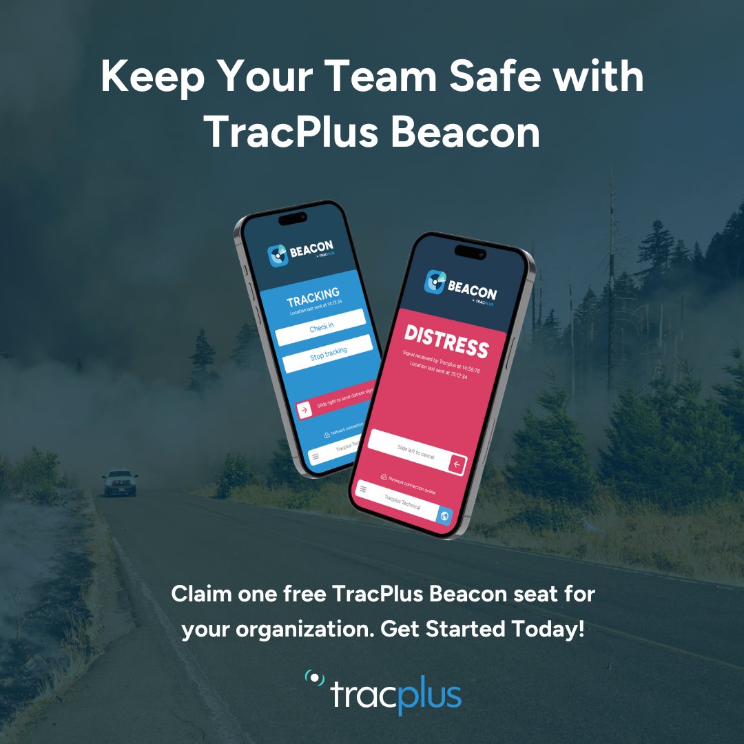 TracPlus's tweet photo. With TracPlus Beacon, keep your remote teams safe!

• Instant SOS: Tap to send emergency alerts with location.
• Real-Time Tracking: See your team’s location anytime.
• Seamless Setup: Use existing smartphones—no new devices needed!

Try it free: https://t.co/Q0DllrkeMG https://t.co/qDk5hUb1Vu
