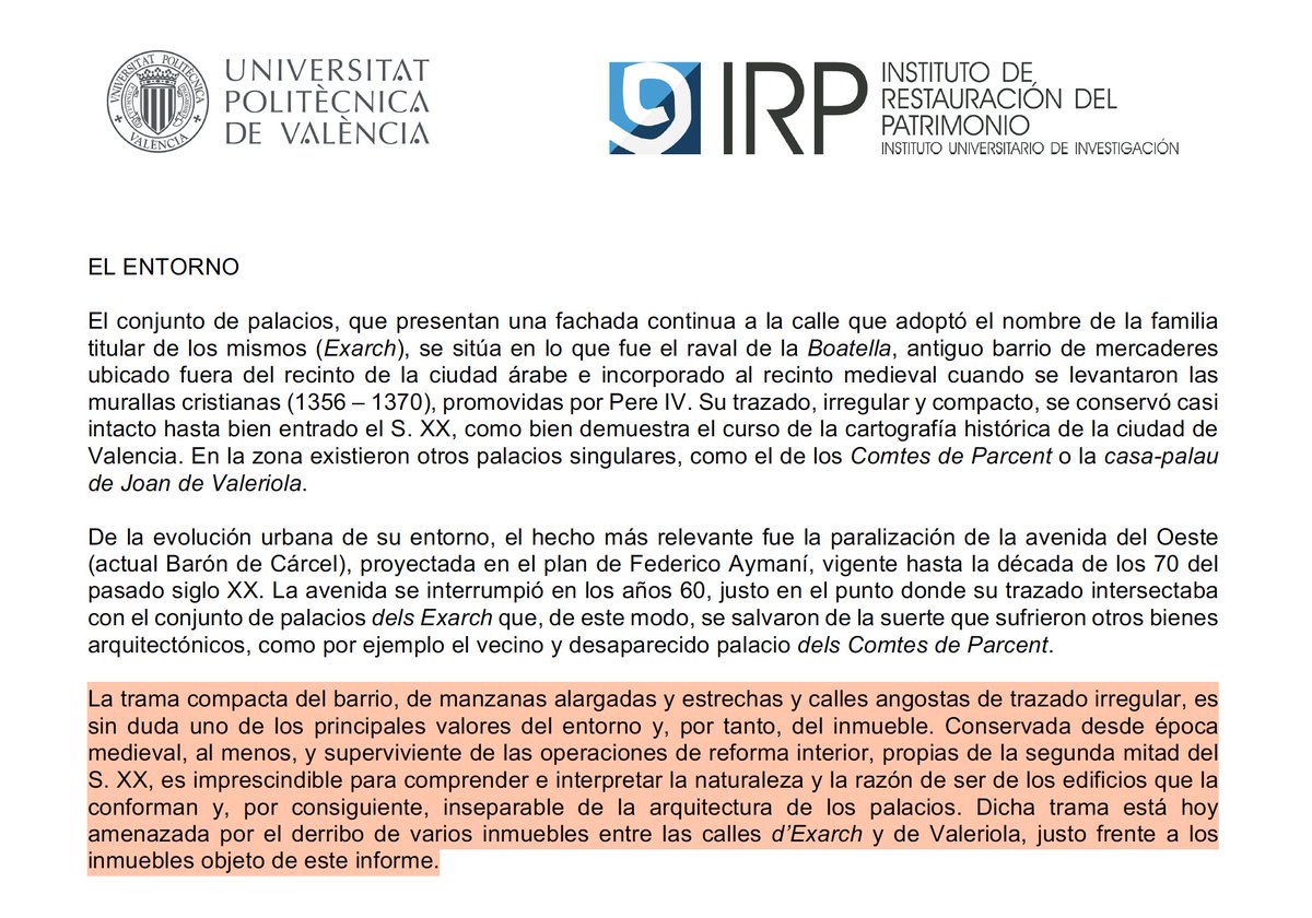 Llumbor's tweet photo. @XimoLopezCamps @velasc_alberto Quants anys d'un #BIC per meréixer respecte?

Quan vostè va ser Cap del Servei Territorial de Cultura i Esport de València (Conselleria d'Educació, Cultura i Esport) poc li va importar la desaparició del traçat urbà medieval de #CiutatVella a #València.
700 anys?

👇Informe @UPV https://t.co/TRjpgHPXjB