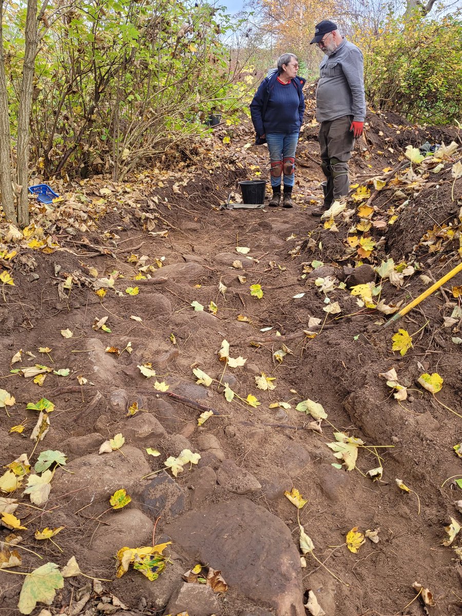 TarradaleTT's tweet photo. Another weekend pursuing the remains of the "barns" shown on the 1788 Tarradale estate map with a select group of volunteers. Some new areas stripped by the mechanical digger proved to be more interesting than we at first thought. We will be back! https://t.co/w9BTPyDave